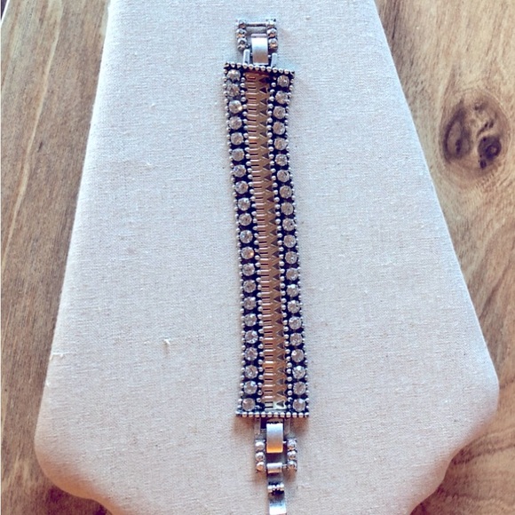Stella & Dot Portia Gold Silver Rhinestone Bracelet Retired - Picture 1 of 2